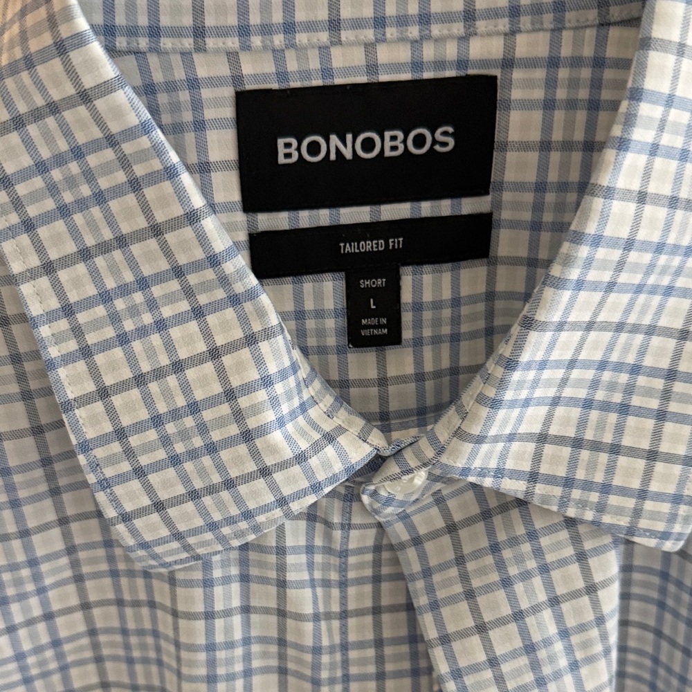 Bonobos Light Blue Plaid Men's Shirt